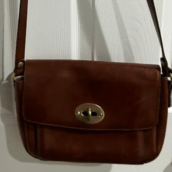 Patricia Nash Handbags - Patricia Nash Leather Shoulder Bag with Crossbody Strap Cognac